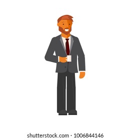 Business concept. Cartoon flat design businessman characters. Office worker. Vector illustration eps 10