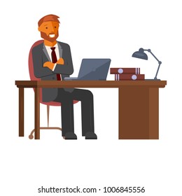 Business concept. Cartoon flat design businessman characters. Office worker. Vector illustration eps 10