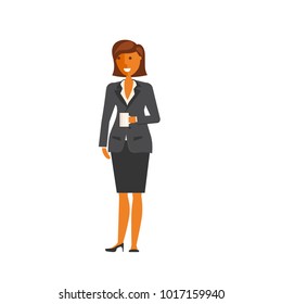 Business concept. Cartoon flat design business woman character. Office worker. Vector illustration eps 10