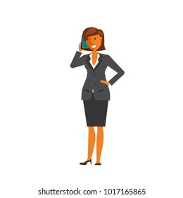 Business concept. Cartoon flat design business woman character. Office worker. Vector illustration eps 10