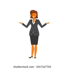 Business concept. Cartoon flat design business woman character. Office worker. Vector illustration eps 10