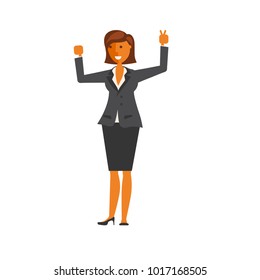 Business concept. Cartoon flat design business woman character. Office worker. Vector illustration eps 10