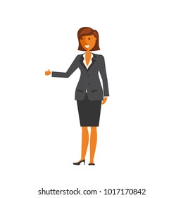 Business concept. Cartoon flat design business woman character. Office worker. Vector illustration eps 10