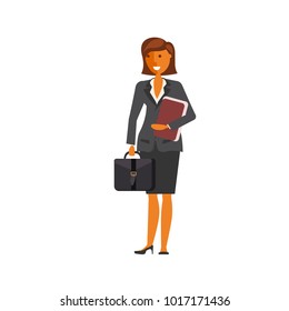 Business concept. Cartoon flat design business woman character. Office worker. Vector illustration eps 10