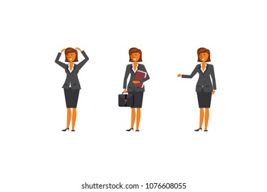 Business concept. Cartoon flat design business woman characters. Office worker. Vector illustration eps 10
