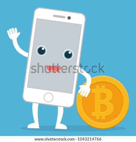 Business Concept Cartoon Smartphone Character Leaning Stock Vector - 