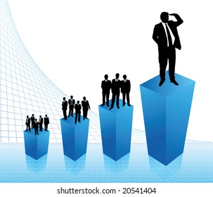 Business concept: champion in business. Vector illustration