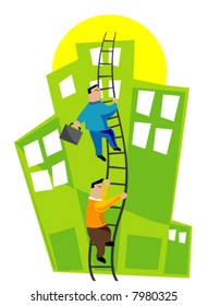 Concepto de negocio: Escalada - Vector