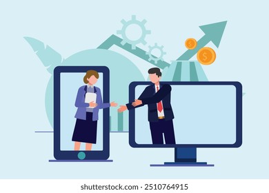 Business concept. Colored flat vector illustration isolated.