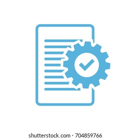 Business concept. Compliance graphic with clipboard and check mark symbol on white background