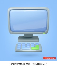 Business concept. Computer 3d vector icon