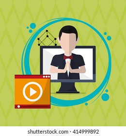 Business concept. computer icon. communication concept