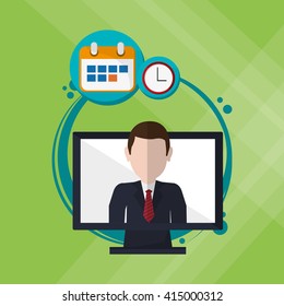 Business concept. computer icon. communication concept