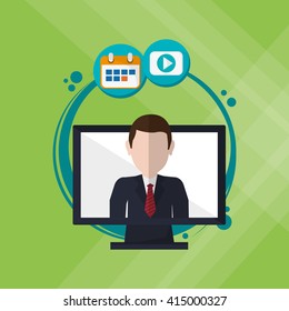 Business concept. computer icon. communication concept
