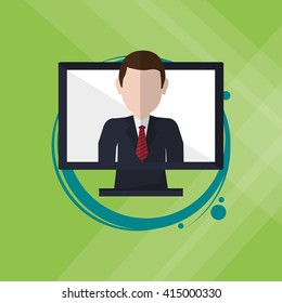 Business concept. computer icon. communication concept
