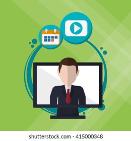 Business concept. computer icon. communication concept