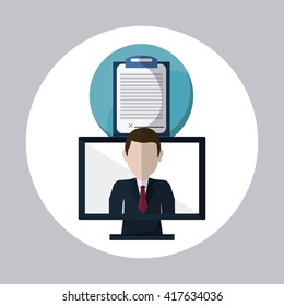 Business concept. computer icon. communication concept