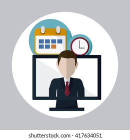 Business concept. computer icon. communication concept