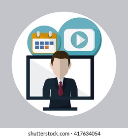 Business concept. computer icon. communication concept