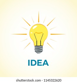 Business Concept Creative Idea with light lamp bulb. Website and promotion banners. Flat design vector illustration 