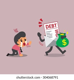 Business concept debt letter getting money from a businessman