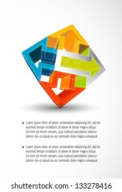 Business concept design with 3d arrows