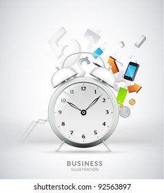 business concept design with alarm clock