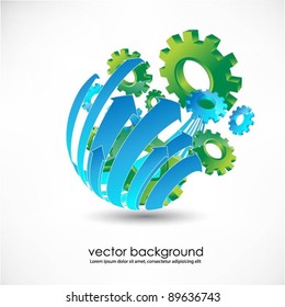business concept design with gears and arrows