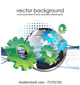 business concept design with globe and gears