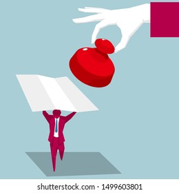 Business concept design. Isolated on blue background.