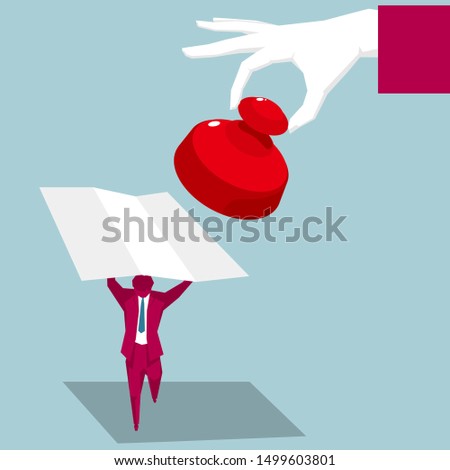Business concept design. Isolated on blue background.