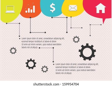 Business concept design with speech bubbles.