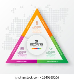 Business concept design with triangle and 3 options,Infographic template can be used for presentation,Vector illustration.
