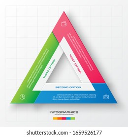 Business concept design with triangle and 3 options,Infographic template can be used for presentation,Vector illustration.