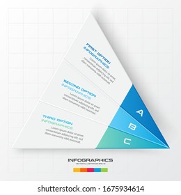 Business concept design with triangle and 3 options,Infographic template can be used for presentation,Vector illustration.