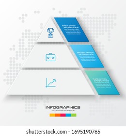 Diseño de concepto de negocio con tres opciones y tres opciones, se puede utilizar la plantilla de infografía para la presentación,Ilustración vectorial.