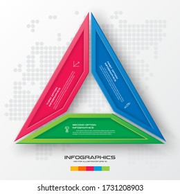 Diseño de concepto de negocio con triángulo y 3 opciones, se puede usar la plantilla Infografía para presentación,Ilustración vectorial.