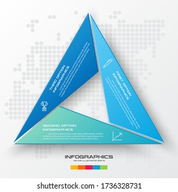 Business concept design with triangle and 3 options,Infographic template can be used for presentation,Vector illustration.