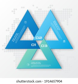 Business concept design with triangle and 3 options,Infographic template can be used for presentation,Vector illustration.