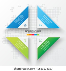 Business concept design with triangle and 4 options,Infographic template can be used for presentation,Vector illustration.