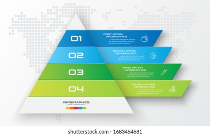 Business Concept Design With Triangle And 4 Options,Infographic Template Can Be Used For Presentation,Vector Illustration.