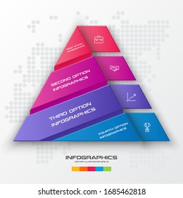 Business concept design with triangle and 4 options,Infographic template can be used for presentation,Vector illustration.
