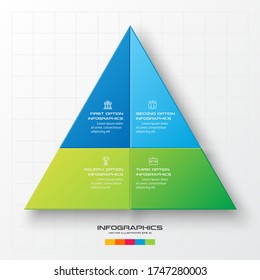 Diseño de concepto de negocio con triángulo y 4 opciones, se puede usar la plantilla Infografía para presentación,Ilustración vectorial.
