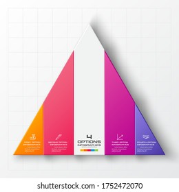 Business Concept Design mit Dreieck und 4 Optionen,Infografische Vorlage kann für die Präsentation verwendet werden,Vektorgrafik.