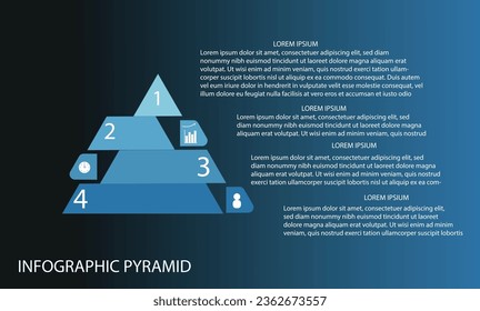 Business Concept Design mit Dreieck und 4 Optionen,Infografische Vorlage kann für die Präsentation verwendet werden,Vektorgrafik.
