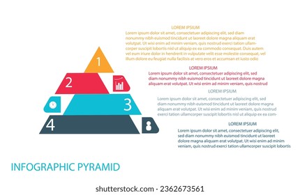 Diseño de concepto de negocio con triángulo y 4 opciones, se puede usar la plantilla Infografía para presentación,Ilustración vectorial.