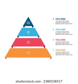 Diseño de concepto de negocio con triángulo y 4 opciones, se puede usar la plantilla Infografía para presentación,Ilustración vectorial.