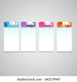 Business concept design with triangle and 4 segments. Infographic template can be used for presentation, web design, graphic layout, diagram, numbers options.