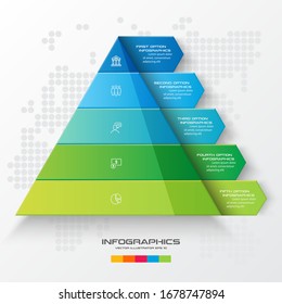 Business Concept Design With Triangle And 5 Options,Infographic Template Can Be Used For Presentation,Vector Illustration.