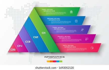 Business concept design with triangle and 5 options,Infographic template can be used for presentation,Vector illustration.
